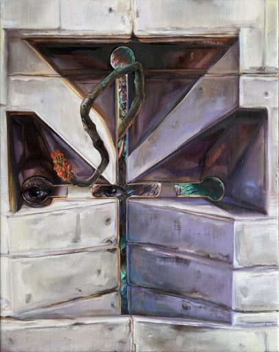 Karla Marchesi, Protection, 2024, Öl auf Leinwand, 50 cm x 40 cm, Preis auf Anfrage, Galerie Cyprian Brenner
