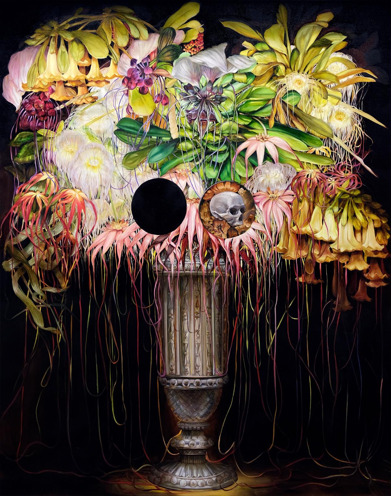 Karla Marchesi, Threads, 2024, Öl auf Leinwand, 165 cm x 130 cm, Preis auf Anfrage, Galerie Cyprian Brenner